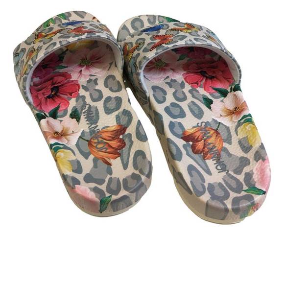 NWT Johnny Was Mayflower Pool Slide Butterfly Sandal in Natural - Picture 3 of 4